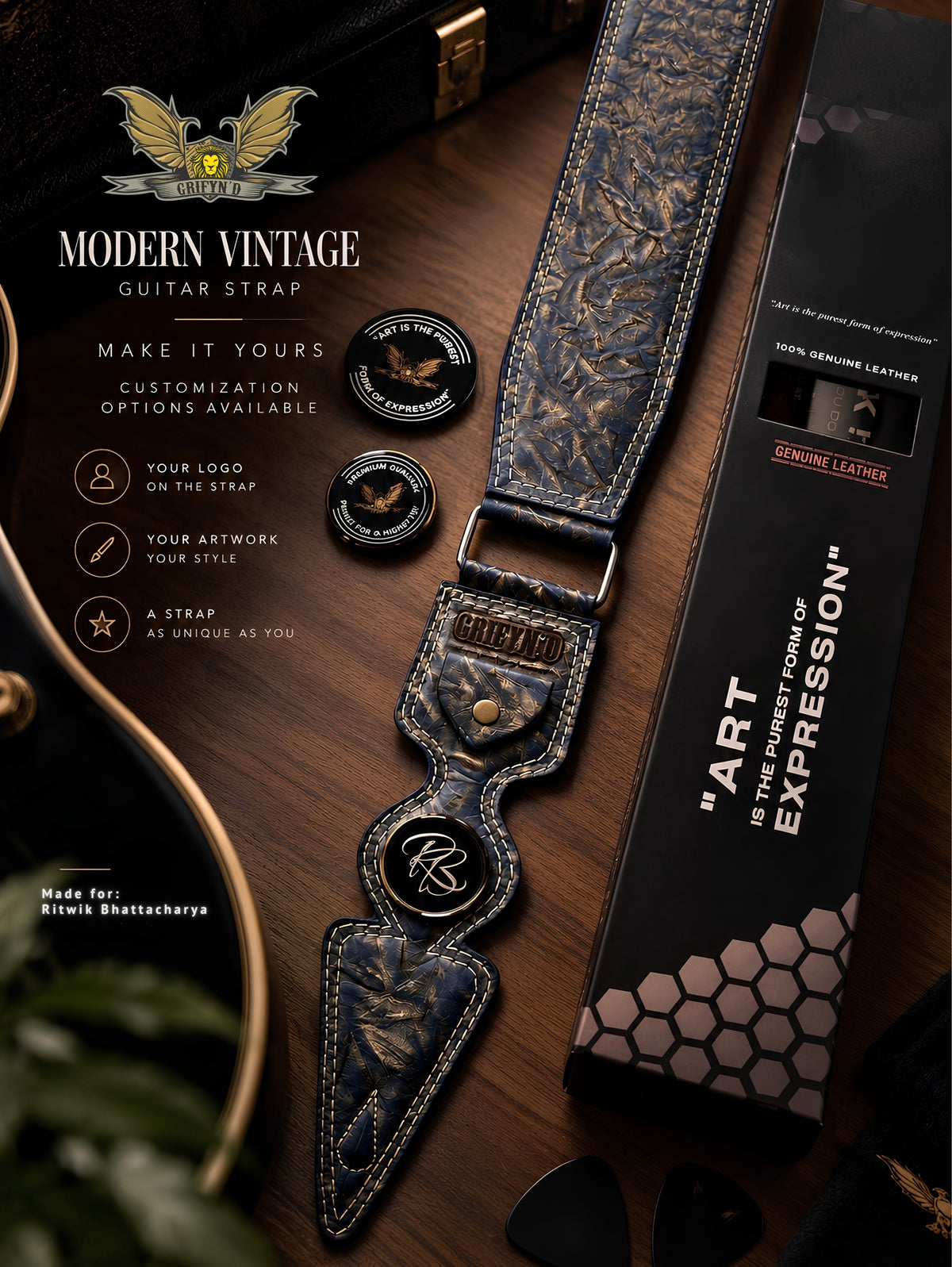 Grifyn'd Modern Vintage Guitar Strap