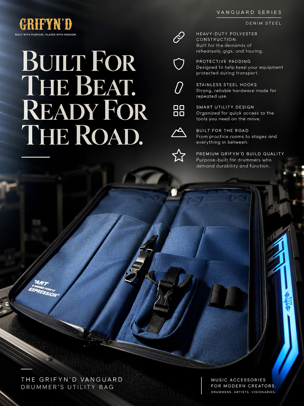 Grifyn'd Drummer's Utility Bag - Vanguard series