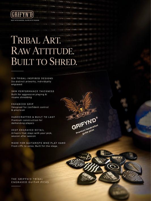 Grifyn'd Premium Handcrafted Guitar Picks (Tribal series)