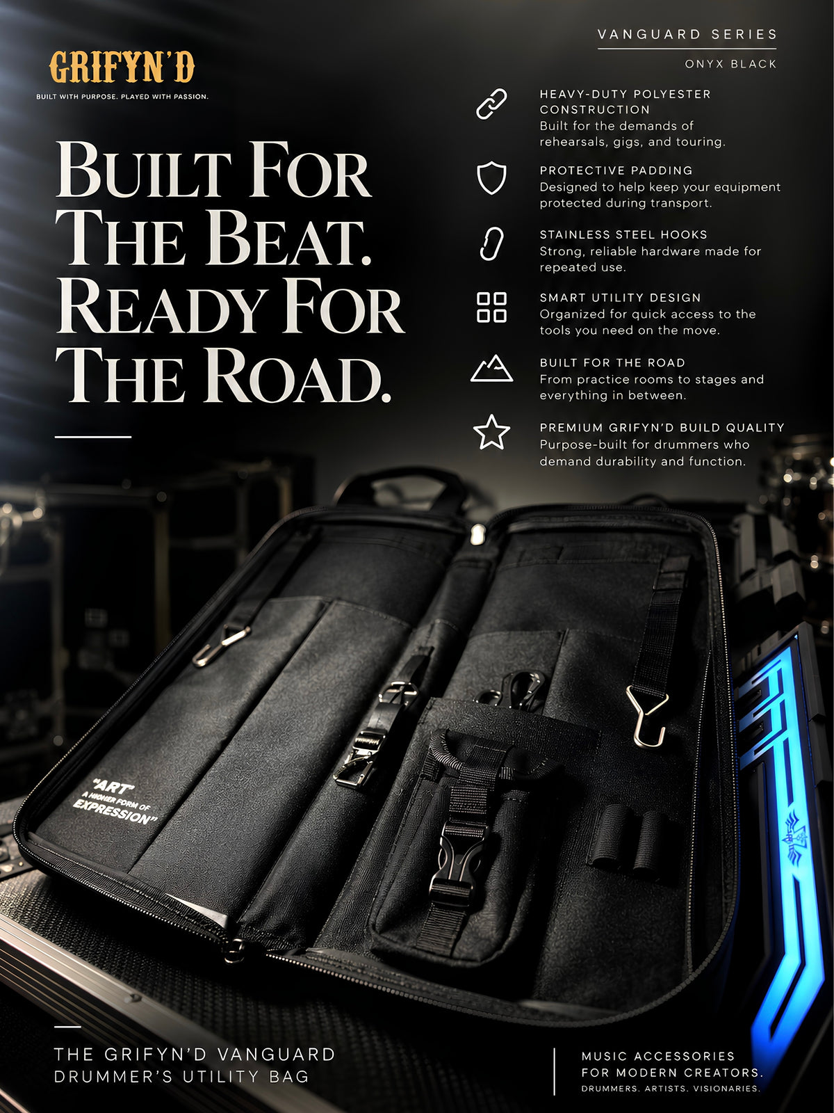 Grifyn'd Drummer's Utility Bag - Vanguard series
