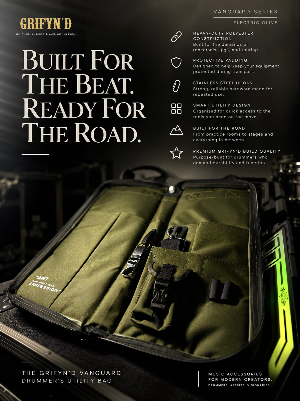 Grifyn'd Drummer's Utility Bag - Vanguard series